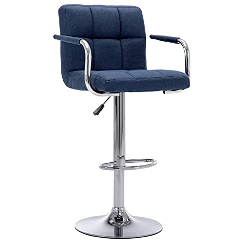 Teenpull Modern Swivel Bar Stools Set, Blue Fabric Adjustable Counter Height Chairs for Kitchen Island Dining Room von Teenpull