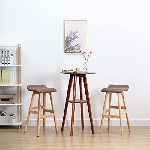 Teenpull Modern Taupe Fabric Bar Stools Set of 2, Counter Height Kitchen Chairs with Beech Wood Legs, Built-in Footrest for Dining Room and Island Teenpull Modern Taupe Fabric Bar Stools Set of 2, Counter Height Kitchen Chairs with Beech Wood Legs, Built-in Footrest for Dining Room and Island von Teenpull