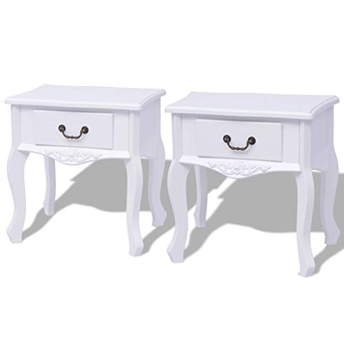 Teenpull Nachttische, 2er-Set Weiß, MDF, Kompakte Nachtschränke mit Schublade für Schlafzimmer, Wohnzimmer, Büro Teenpull Nachttische, 2er-Set Weiß, MDF, Kompakte Nachtschränke mit Schublade für Schlafzimmer, Wohnzimmer, Büro von Teenpull