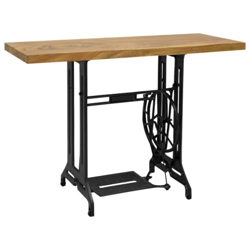 Teenpull Nähmaschinen-Konsolentisch, 110x40x75 cm, Massivholz-Tischplatte, Vintage-Design, für Wohnzimmer, Schlafzimmer, Flur von Teenpull