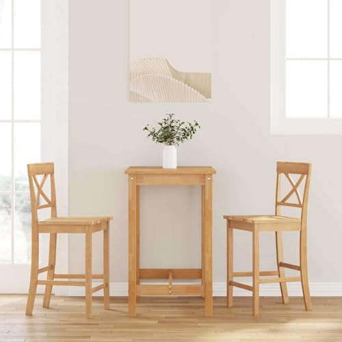 Teenpull Natural Rubberwood Bar Stools, Set of 2, Ergonomic Back Support, 60cm Counter Height for Kitchen Island Dining Teenpull Natural Rubberwood Bar Stools, Set of 2, Ergonomic Back Support, 60cm Counter Height for Kitchen Island Dining von Teenpull