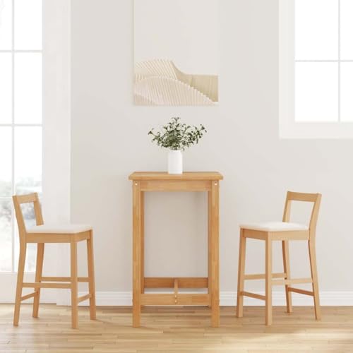 Teenpull Natural Rubberwood Bar Stools Set of 2 with Cushions, Modern Counter Height Chairs for Kitchen Island Dining Room von Teenpull