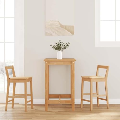 Teenpull Natural Solid Rubberwood Bar Stools Set of 2, Ergonomic Counter Height Chairs for Kitchen Island & Dining Room, Comfortable Back Support von Teenpull