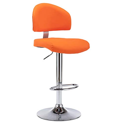 Teenpull Orange Faux Leather Bar Stool, Adjustable Swivel Counter Height Chairs for Kitchen Island Dining Room von Teenpull
