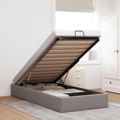 Teenpull Ottoman-Bett Taupe 100x200 cm, Stoffbezogen, Stauraum mit hydraulischem Lift, Lattenrost, Stabiler Rahmen, modernes Plattformdesign ohne Matratze Teenpull Ottoman-Bett Taupe 100x200 cm, Stoffbezogen, Stauraum mit hydraulischem Lift, Lattenrost, Stabiler Rahmen, modernes Plattformdesign ohne Matratze von Teenpull