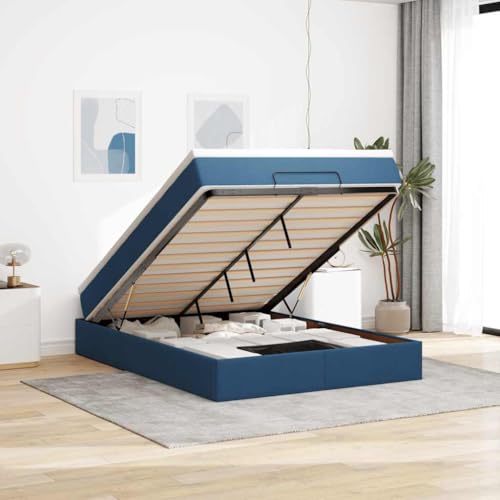 Teenpull Ottoman-Bett mit Matratze, Blau 140x200 cm, Stoff gepolstert, integrierter Stauraum für Schlafzimmer Möbel, inklusive Auflage und Taschenfederkern für erholsamen Schlaf Teenpull Ottoman-Bett mit Matratze, Blau 140x200 cm, Stoff gepolstert, integrierter Stauraum für Schlafzimmer Möbel, inklusive Auflage und Taschenfederkern für erholsamen Schlaf von Teenpull