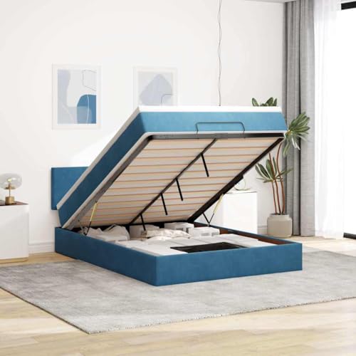 Teenpull Ottoman-Bett mit Matratze, Dunkelblau 140x190 cm Samt, Polsterbett mit Stauraum, Hydraulischer Hebemechanismus für Schlafzimmer Möbel Teenpull Ottoman-Bett mit Matratze, Dunkelblau 140x190 cm Samt, Polsterbett mit Stauraum, Hydraulischer Hebemechanismus für Schlafzimmer Möbel von Teenpull