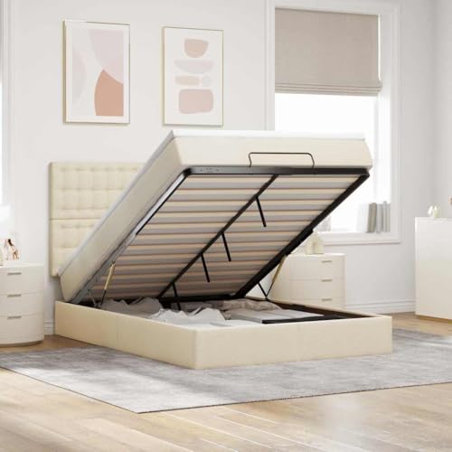 Teenpull Ottoman-Bett mit Matratze Creme 140x200 cm Stoff, gepolstert, mit Stauraum, Kopfteil und Taschenfederkernmatratze für optimalen Schlafkomfort, modernes Design Teenpull Ottoman-Bett mit Matratze Creme 140x200 cm Stoff, gepolstert, mit Stauraum, Kopfteil und Taschenfederkernmatratze für optimalen Schlafkomfort, modernes Design von Teenpull