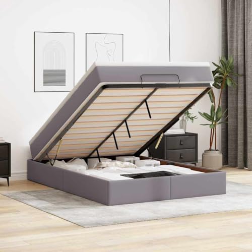 Teenpull Ottoman-Bett mit Matratze Grau 140x200 cm Kunstleder Polsterbett, Stauraum mit hydraulischem Hebemechanismus, Taschenfederkernmatratze für erholsamen Schlaf, Robustes Bettgestell Set. Teenpull Ottoman-Bett mit Matratze Grau 140x200 cm Kunstleder Polsterbett, Stauraum mit hydraulischem Hebemechanismus, Taschenfederkernmatratze für erholsamen Schlaf, Robustes Bettgestell Set. von Teenpull