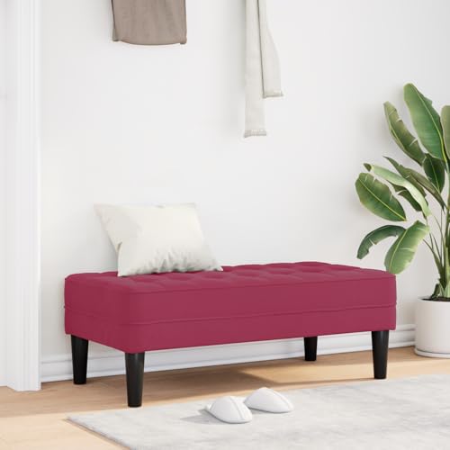 Teenpull Polsterbank Samt Weinrot 113x57x39 cm für Wohnzimmer, Schlafzimmer, Flur, Eingangsbereich – Modernes Indoor Möbelstück mit 150 kg Traglast von Teenpull