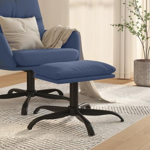 Teenpull Polsterhocker mit Metallbeinen, quadratischer Fußhocker 60x60x36 cm, strapazierfähiger Ottoman für Wohnzimmer, Schlafzimmer, Flur, vielseitig einsetzbar, Blau von Teenpull