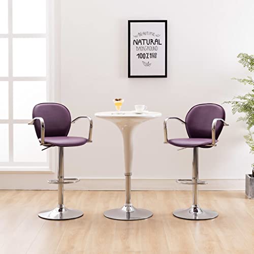 Teenpull Purple Faux Leather Bar Stools Set, Adjustable Swivel Counter Height Chairs for Kitchen Dining Room Teenpull Purple Faux Leather Bar Stools Set, Adjustable Swivel Counter Height Chairs for Kitchen Dining Room von Teenpull