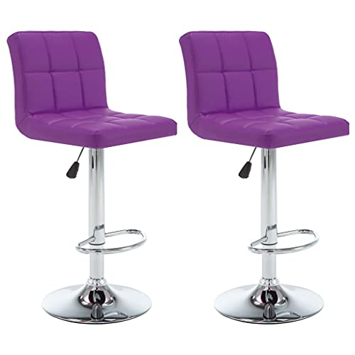 Teenpull Purple Faux Leather Bar Stools Set of 2, Adjustable Swivel Counter Height Chairs for Kitchen Island Dining Room Teenpull Purple Faux Leather Bar Stools Set of 2, Adjustable Swivel Counter Height Chairs for Kitchen Island Dining Room von Teenpull