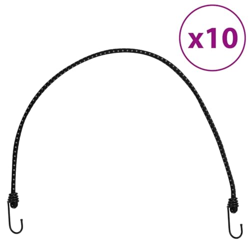 Teenpull Reflektierende Gummiseile mit Haken, 10 Stück, 88 cm lang, hohe Belastbarkeit, ideal für Outdoor, Camping, sichere Befestigung von Zelt, Plane, Gepäck von Teenpull