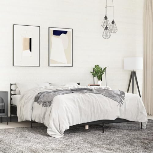 Teenpull Robustes Bettgestell Schwarz 160x200 cm, langlebiger Holzwerkstoff und stabiles Metall, modernes Plattform Bettrahmen mit Kopfteil, Matratzen Unterstützung für erholsamen Schlaf. Teenpull Robustes Bettgestell Schwarz 160x200 cm, langlebiger Holzwerkstoff und stabiles Metall, modernes Plattform Bettrahmen mit Kopfteil, Matratzen Unterstützung für erholsamen Schlaf. von Teenpull