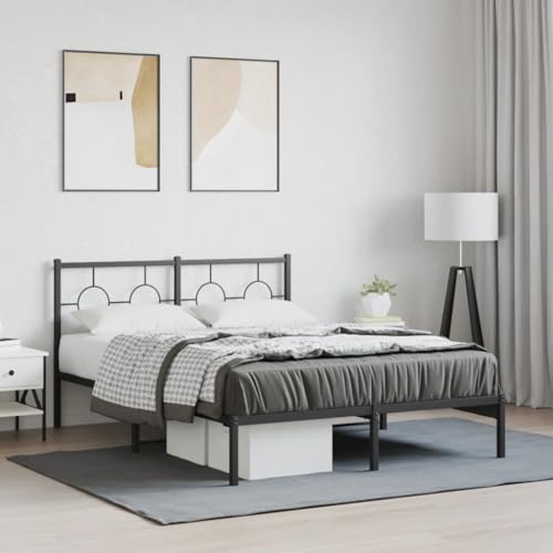 Teenpull Robustes Metall-Bettgestell Schwarz 135x190 cm mit Kopfteil, hoher Stauraum, stabile Unterstützung für Matratzen, langlebige Schlafzimmer-Möbel Teenpull Robustes Metall-Bettgestell Schwarz 135x190 cm mit Kopfteil, hoher Stauraum, stabile Unterstützung für Matratzen, langlebige Schlafzimmer-Möbel von Teenpull