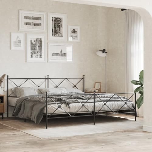 Teenpull Robustes Metall-Bettgestell Schwarz 200x200 cm, mit Kopfteil und Fußteil, stabile Plattform für Matratzen ohne Bohren, ideal für Schlafzimmer Teenpull Robustes Metall-Bettgestell Schwarz 200x200 cm, mit Kopfteil und Fußteil, stabile Plattform für Matratzen ohne Bohren, ideal für Schlafzimmer von Teenpull