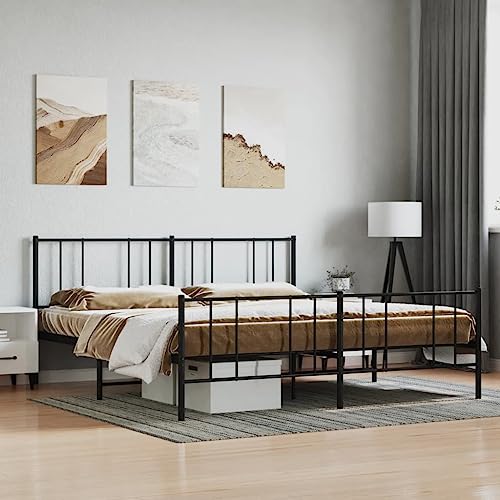 Teenpull Robustes Metall Bettgestell mit Kopf- und Fußteil, Elegantes Plattform Doppelbett Schwarz 200x200 cm, Stabiler Bettrahmen für Matratzen, Schlafzimmer Möbel mit Lattenrost & extra Stauraum. Teenpull Robustes Metall Bettgestell mit Kopf- und Fußteil, Elegantes Plattform Doppelbett Schwarz 200x200 cm, Stabiler Bettrahmen für Matratzen, Schlafzimmer Möbel mit Lattenrost & extra Stauraum. von Teenpull
