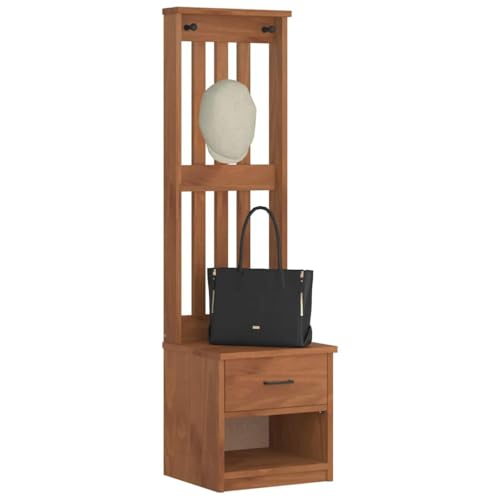 Teenpull SANDENS Garderobenständer Massivholz Kiefer 45x40x159,5 cm, Schuhbank mit Stauraum für Flur, Eingangsbereich, Organizer von Teenpull