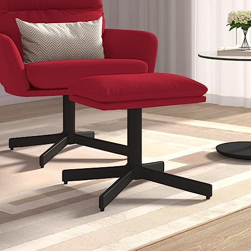 Teenpull Samt Fußhocker Weinrot 60x60x36 cm für Wohnzimmer, Schlafzimmer, Flur – Stabiler Sitzhocker mit Metallbeinen, Bequeme Fußablage von Teenpull
