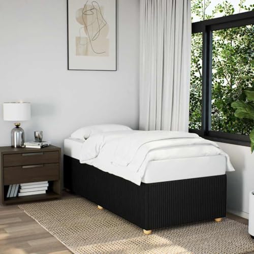 Teenpull Samtstoff Bettgestell Schwarz, gepolsterter Plattform Bettrahmen für 90x190cm Matratze, stabiles Einzelbett mit Lattenrost, modernes Schlafzimmer Möbelstück, robuste Basis Teenpull Samtstoff Bettgestell Schwarz, gepolsterter Plattform Bettrahmen für 90x190cm Matratze, stabiles Einzelbett mit Lattenrost, modernes Schlafzimmer Möbelstück, robuste Basis von Teenpull