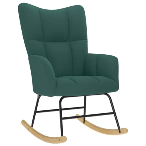 Teenpull Schaukelstuhl Dunkelgrün, Bequemer Relaxsessel für Wohnzimmer, Schlafzimmer, Leseecke, Polsterstuhl mit Sanfter Schaukelbewegung von Teenpull