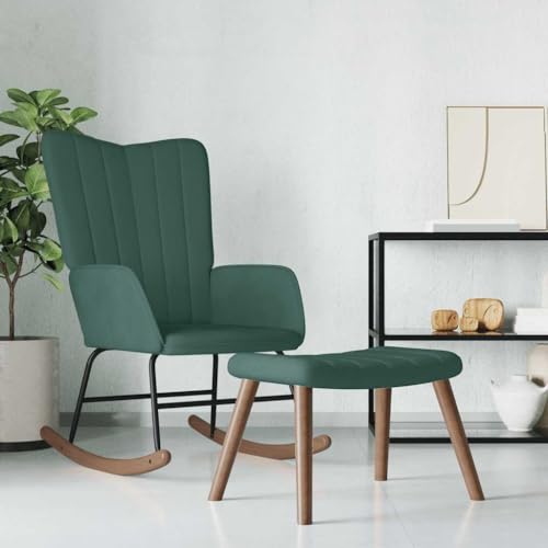 Teenpull Schaukelstuhl mit Hocker, dunkelgrüner Samt, komfortabler Relaxsessel für Wohnzimmer, Schlafzimmer, Leseecke, Polstersessel mit Fußhocker, Moderne Möbel für gemütliche Räume Teenpull Schaukelstuhl mit Hocker, dunkelgrüner Samt, komfortabler Relaxsessel für Wohnzimmer, Schlafzimmer, Leseecke, Polstersessel mit Fußhocker, Moderne Möbel für gemütliche Räume von Teenpull