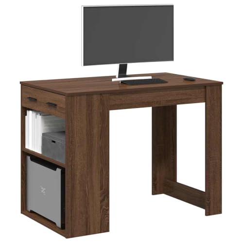 Teenpull Schreibtisch mit Schubladen und Ablage in Braun Eichen-Optik, robuster Holzwerkstoff für Büro, Wohnzimmer, vielseitiger Computertisch, Arbeitsplatz Teenpull Schreibtisch mit Schubladen und Ablage in Braun Eichen-Optik, robuster Holzwerkstoff für Büro, Wohnzimmer, vielseitiger Computertisch, Arbeitsplatz von Teenpull