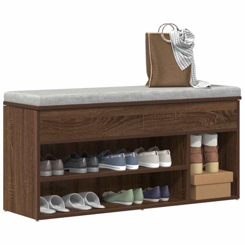 Teenpull Schuhbank Braun Eichen-Optik, 102x30,5x45 cm Holzwerkstoff für Eingangsbereich, robuster Schuhschrank mit Stauraum und Sitzgelegenheit Teenpull Schuhbank Braun Eichen-Optik, 102x30,5x45 cm Holzwerkstoff für Eingangsbereich, robuster Schuhschrank mit Stauraum und Sitzgelegenheit von Teenpull