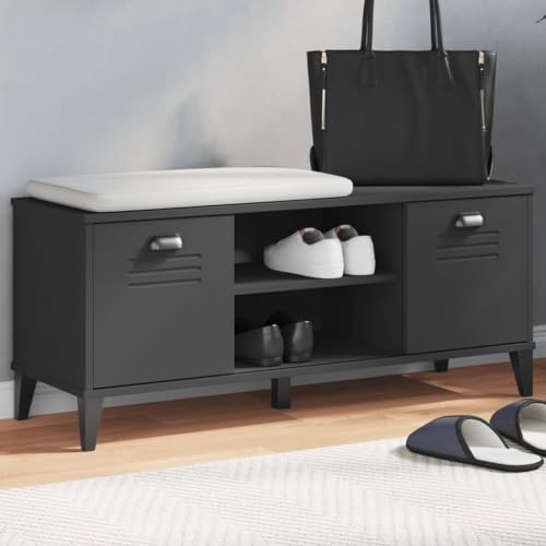 Teenpull Schuhbank VIKEN Schwarz, 106x35x45 cm, robuster Holzwerkstoff, ideal für Flur, Eingangsbereich, praktischer Schuhschrank mit Stauraum und Ablage Teenpull Schuhbank VIKEN Schwarz, 106x35x45 cm, robuster Holzwerkstoff, ideal für Flur, Eingangsbereich, praktischer Schuhschrank mit Stauraum und Ablage von Teenpull