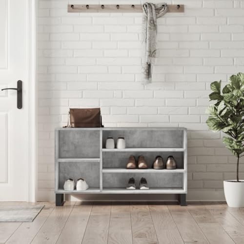 Teenpull Schuhregal Betongrau, 102x36x60 cm, Holzwerkstoff, Schuhschrank mit 5 Fächern für Schuhe, Aufbewahrung im Eingangsbereich, Organizer für Flur Teenpull Schuhregal Betongrau, 102x36x60 cm, Holzwerkstoff, Schuhschrank mit 5 Fächern für Schuhe, Aufbewahrung im Eingangsbereich, Organizer für Flur von Teenpull