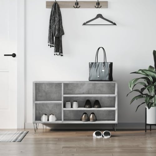 Teenpull Schuhregal Betongrau, 102x36x60 cm, Holzwerkstoff, moderner Schuhschrank für Eingangsbereich, vielseitige Aufbewahrung von Schuhen, Organizer, Robustes Möbelstück Teenpull Schuhregal Betongrau, 102x36x60 cm, Holzwerkstoff, moderner Schuhschrank für Eingangsbereich, vielseitige Aufbewahrung von Schuhen, Organizer, Robustes Möbelstück von Teenpull