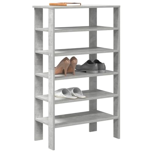 Teenpull Schuhregal Betongrau, 61x32x105 cm, Robustes Holzwerkstoff, ideal für Eingangsbereich, platzsparende Aufbewahrung von Schuhen, Moderne Möbel von Teenpull