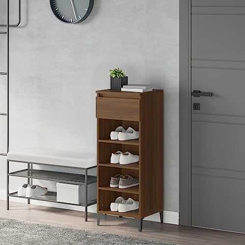 Teenpull Schuhregal Braun Eichen-Optik, 40x36x105 cm, Holzwerkstoff, Standregal für Flur, Eingangsbereich, Organizer, Schrank mit Schublade und Fächern Teenpull Schuhregal Braun Eichen-Optik, 40x36x105 cm, Holzwerkstoff, Standregal für Flur, Eingangsbereich, Organizer, Schrank mit Schublade und Fächern von Teenpull