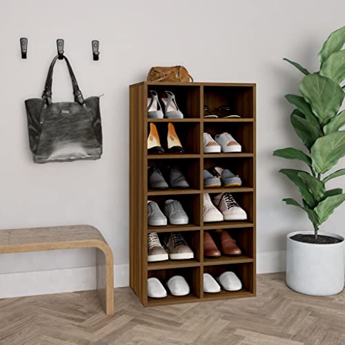 Teenpull Schuhregal Braun Eichen-Optik, 54x34x100,5 cm, Holzwerkstoff, Standregal für Eingangsbereich, Organizer für Schuhe & Aufbewahrungsboxen Teenpull Schuhregal Braun Eichen-Optik, 54x34x100,5 cm, Holzwerkstoff, Standregal für Eingangsbereich, Organizer für Schuhe & Aufbewahrungsboxen von Teenpull
