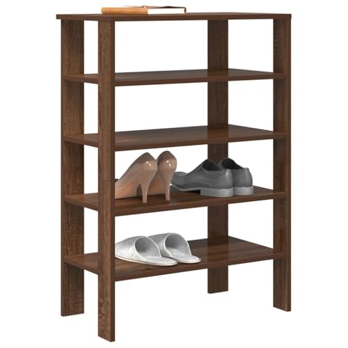 Teenpull Schuhregal Braun Eichen-Optik, 61x32x87,5 cm, Holzwerkstoff, Mehrere Fächer für Schuhe, Flur, Eingangsbereich von Teenpull