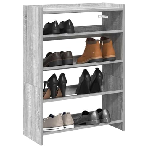 Teenpull Schuhregal Grau Sonoma, 60x25x81 cm, Robustes Holzwerkstoff Möbelstück, platzsparender Organizer für Eingangsbereich & Flur, ideal zur Schuhaufbewahrung Teenpull Schuhregal Grau Sonoma, 60x25x81 cm, Robustes Holzwerkstoff Möbelstück, platzsparender Organizer für Eingangsbereich & Flur, ideal zur Schuhaufbewahrung von Teenpull