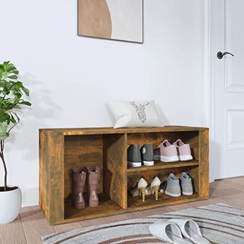 Teenpull Schuhregal Räuchereiche 100x35x45 cm, robuster Holzwerkstoff, ideal für Eingangsbereich, praktischer Schuhschrank mit viel Stauraum Teenpull Schuhregal Räuchereiche 100x35x45 cm, robuster Holzwerkstoff, ideal für Eingangsbereich, praktischer Schuhschrank mit viel Stauraum von Teenpull