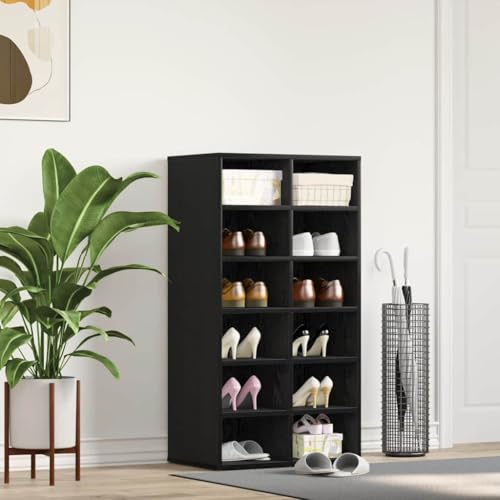 Teenpull Schuhregal Schwarz Eichen-Optik, 54x34x100,5 cm, Holzwerkstoff, Schuhschrank für Eingangsbereich, Aufbewahrung von Schuhen, Organisator für Ihr Zuhause Teenpull Schuhregal Schwarz Eichen-Optik, 54x34x100,5 cm, Holzwerkstoff, Schuhschrank für Eingangsbereich, Aufbewahrung von Schuhen, Organisator für Ihr Zuhause von Teenpull