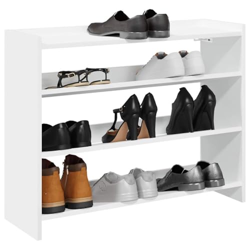 Teenpull Schuhregal Weiß, 80x25x62 cm, aus robustem Holzwerkstoff, ideal als Schuhschrank für Flur und Eingangsbereich, praktischer Organizer von Teenpull