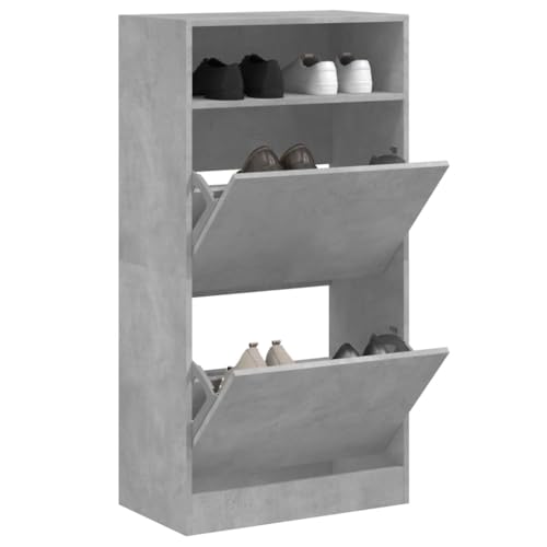Teenpull Schuhschrank Betongrau, 60x34x116 cm, kompakter Organizer für den Eingangsbereich, modernes Möbelstück mit Stauraum für Ihre Schuhe von Teenpull