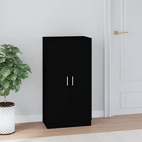 Teenpull Schuhschrank Schwarz, Geräumiger Aufbewahrungsschrank für Schuhe, Modernes Möbelstück für Flur, Eingangsbereich, Schlafzimmer, Schrank mit Tür und 7 Fächern von Teenpull