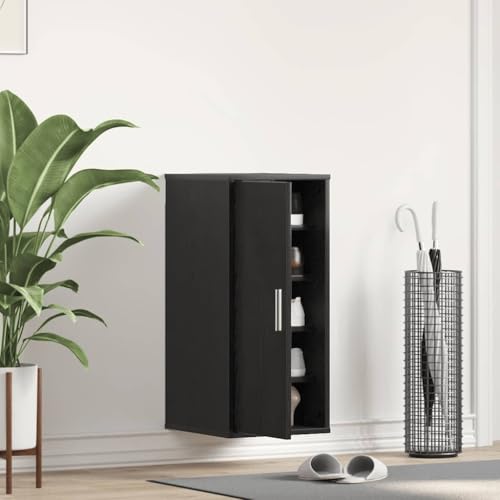 Teenpull Schuhschrank Schwarz Eichen-Optik, 32x35x70 cm, Holzwerkstoff, mit 5 Fächern, platzsparender Organizer für Flur Teenpull Schuhschrank Schwarz Eichen-Optik, 32x35x70 cm, Holzwerkstoff, mit 5 Fächern, platzsparender Organizer für Flur von Teenpull