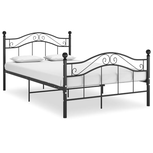 Teenpull Schwarzes Metallbett 120x200 cm mit stabilem Lattenrost, Robustes Doppelbett Gestell für Komfort & erholsamen Schlaf, modernes Schlafzimmer Möbelstück von Teenpull