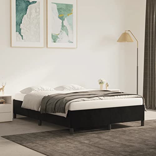Teenpull Schwarzes Samt Bettgestell, 140x200 cm Doppelbett Rahmen ohne Matratze, modernes Polster Bettgestell mit robusten Sperrholzlatten, stabile Plattform Basis Möbel für erholsamen Schlaf. Teenpull Schwarzes Samt Bettgestell, 140x200 cm Doppelbett Rahmen ohne Matratze, modernes Polster Bettgestell mit robusten Sperrholzlatten, stabile Plattform Basis Möbel für erholsamen Schlaf. von Teenpull