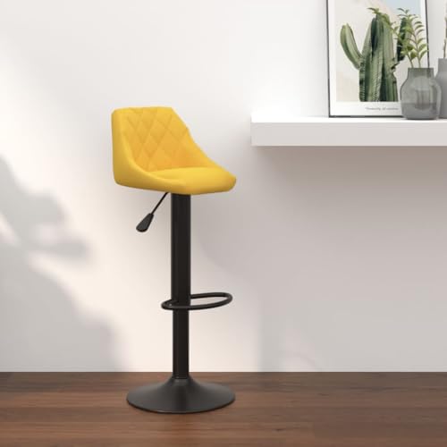 Teenpull Senfgelb Samt Barhocker, Höhenverstellbar Drehbarer Stuhl mit Fußstütze für Küche Esszimmer Theke, Moderner Stil von Teenpull