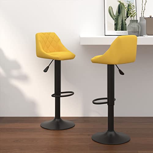 Teenpull Senfgelb Velvet Bar Stools Set, Adjustable Swivel Kitchen Counter Chairs with Backs, Modern Dining Room Furniture Teenpull Senfgelb Velvet Bar Stools Set, Adjustable Swivel Kitchen Counter Chairs with Backs, Modern Dining Room Furniture von Teenpull