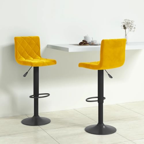 Teenpull Senfgelb Velvet Swivel Bar Stools Set of 2, Adjustable Kitchen Counter Height Chairs for Dining Room Island Teenpull Senfgelb Velvet Swivel Bar Stools Set of 2, Adjustable Kitchen Counter Height Chairs for Dining Room Island von Teenpull