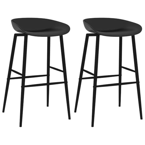 Teenpull Set of 2 Modern Counter Height Bar Stools for Kitchen Island, Dining Room, Home Bar, Black von Teenpull