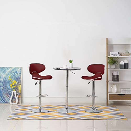 Teenpull Set of 2 Wine Red Faux Leather Bar Stools, Adjustable Swivel Counter Height Chairs for Kitchen Island Dining Room Teenpull Set of 2 Wine Red Faux Leather Bar Stools, Adjustable Swivel Counter Height Chairs for Kitchen Island Dining Room von Teenpull